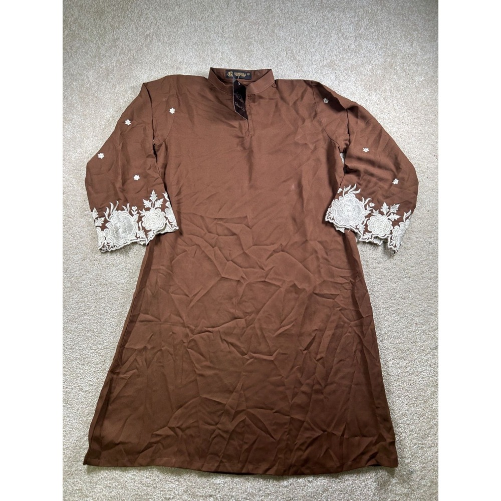 Alina Ali Womens Size M‎ Brown Embroidered Kurti